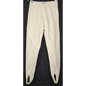 Vtg 80s Betty Blue Stirrup Pants S Ivory Soft Cotton Blend Preppy‎ Ankle Loops